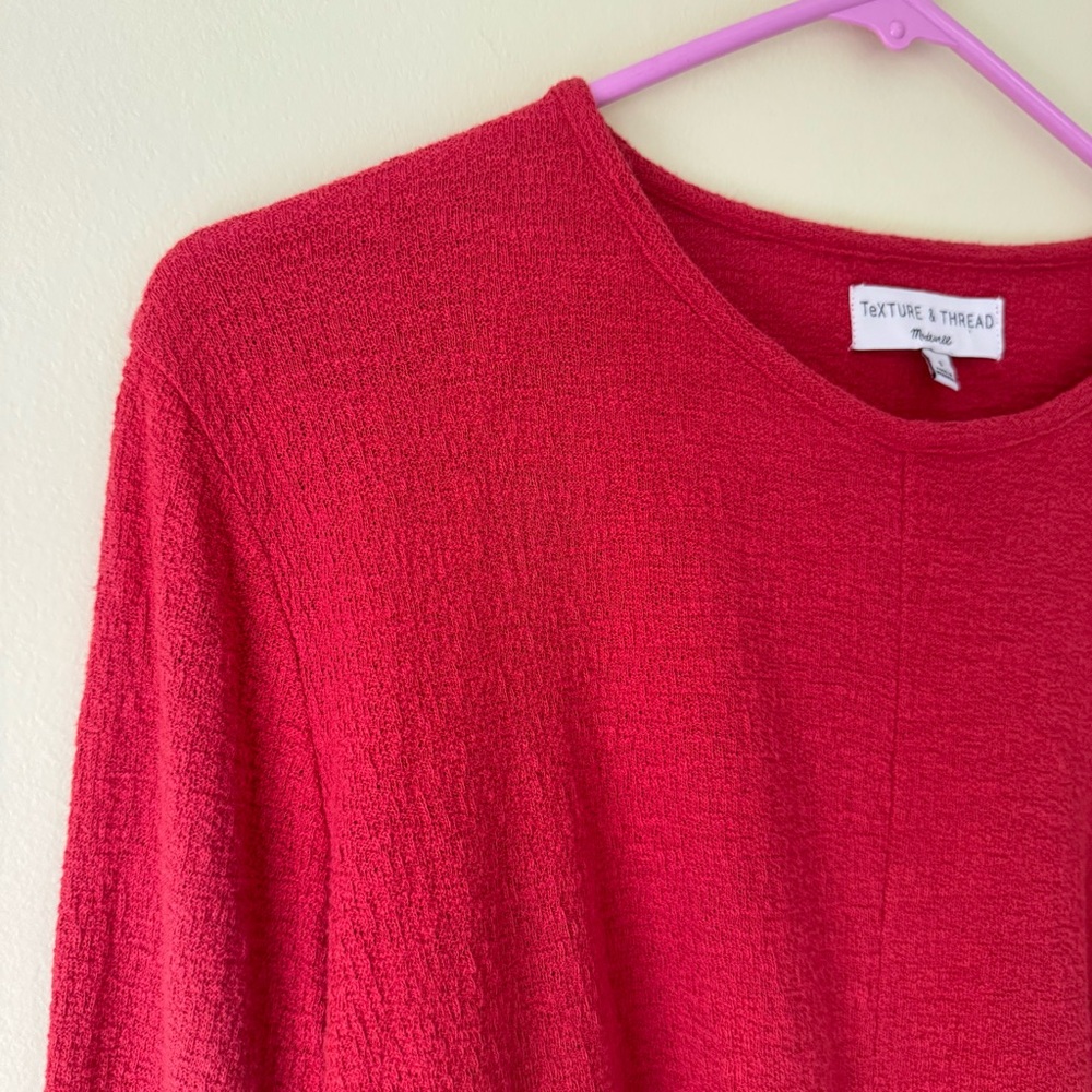 Madewell Texture And Thread Side Tie Top Cotton Red Womens Small Casual Modest - Picture 5 of 10